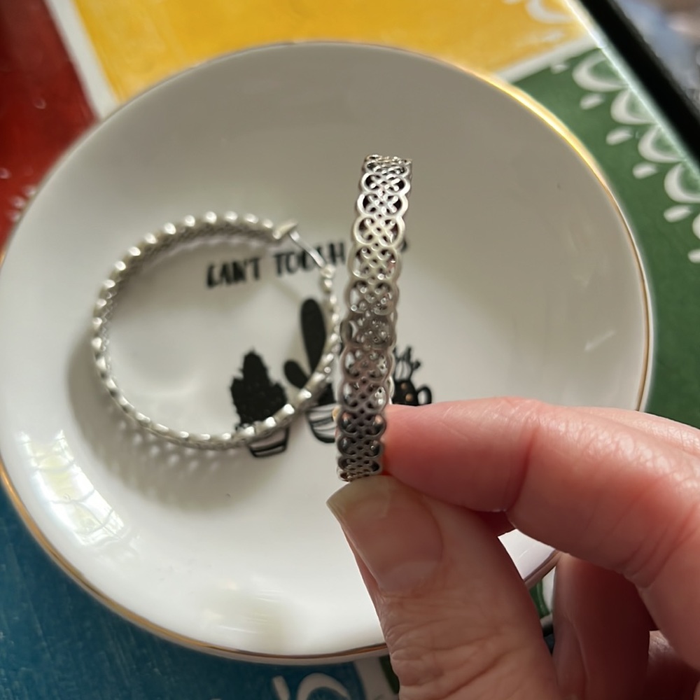 Detailed Silver Hoops - Picture 2 of 4
